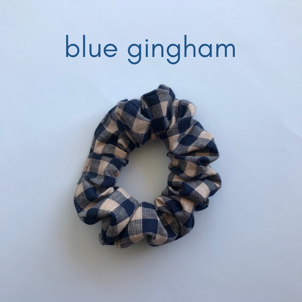 Handmade Blue Gingham Scrunchie